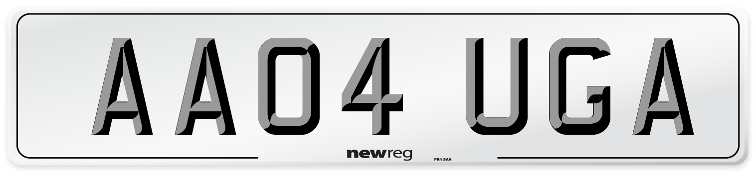 AA04 UGA Number Plate from New Reg